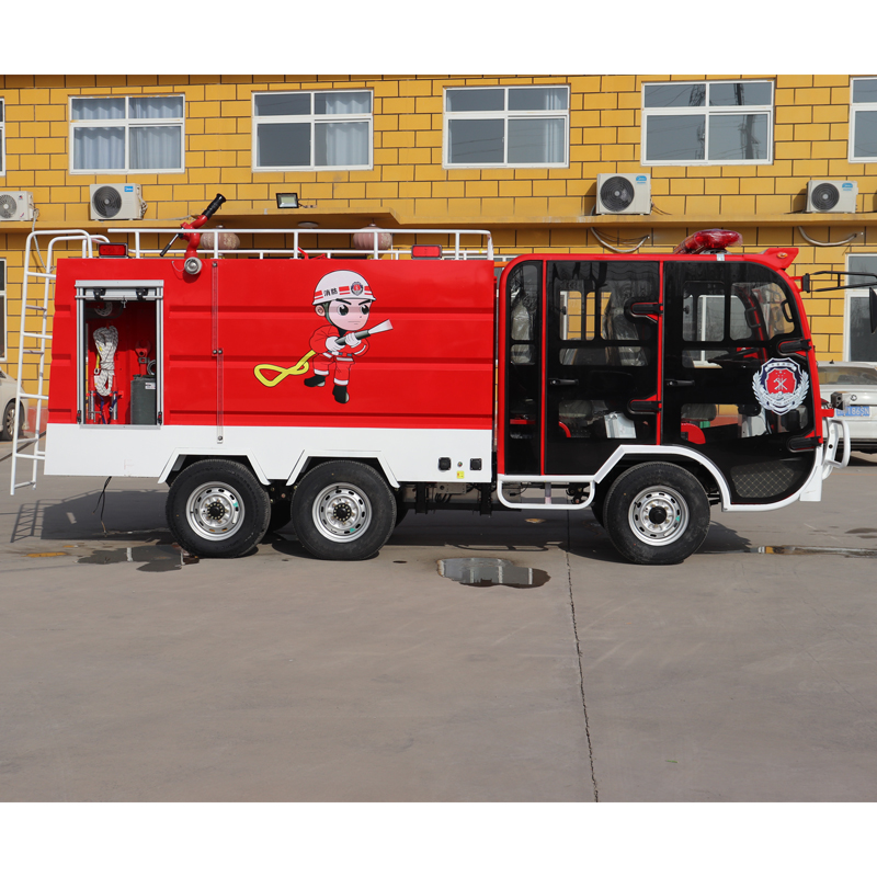 new 4 seats 6 wheels Vacuum tires big electric fire truck for sale